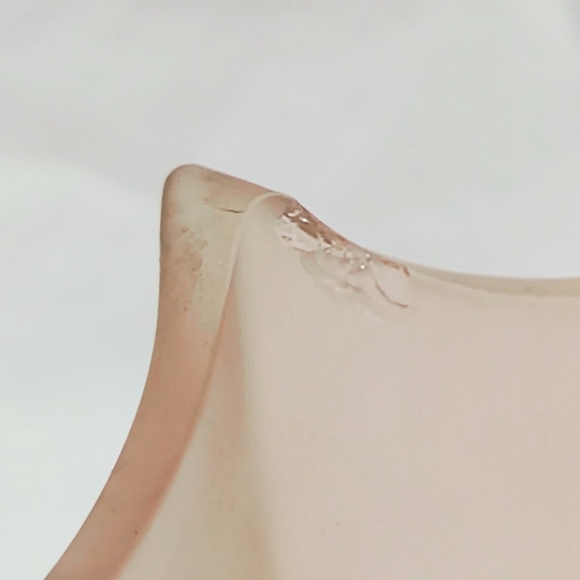 Vintage 1950s Pink Frosted Upside Down Umbrella Trinket/Candy Dish - Picture 8 of 8